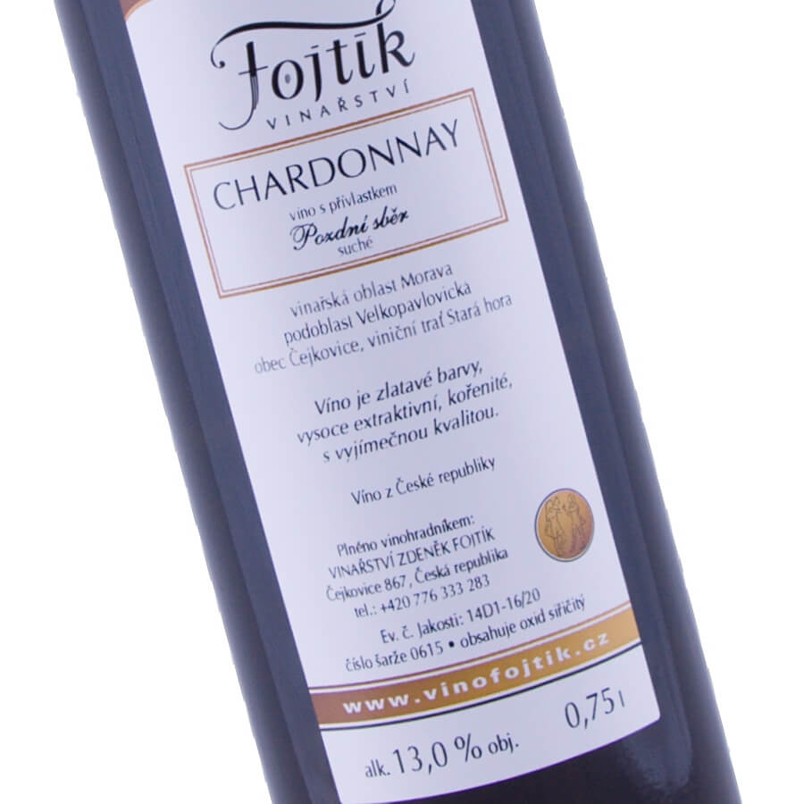 Chardonnay pozdní sběr 2015 (Vinařství Fojtík)
