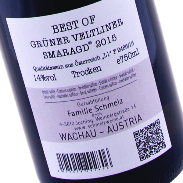 Grüner Veltliner Smaragd Best Of 2015 (Weingut Schmelz)