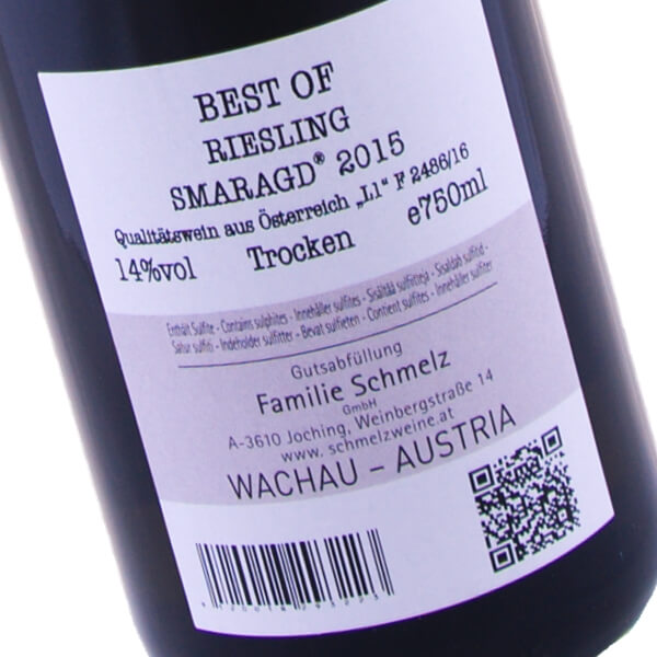 Riesling Smaragd Best Of 2015 (Weingut Schmelz)