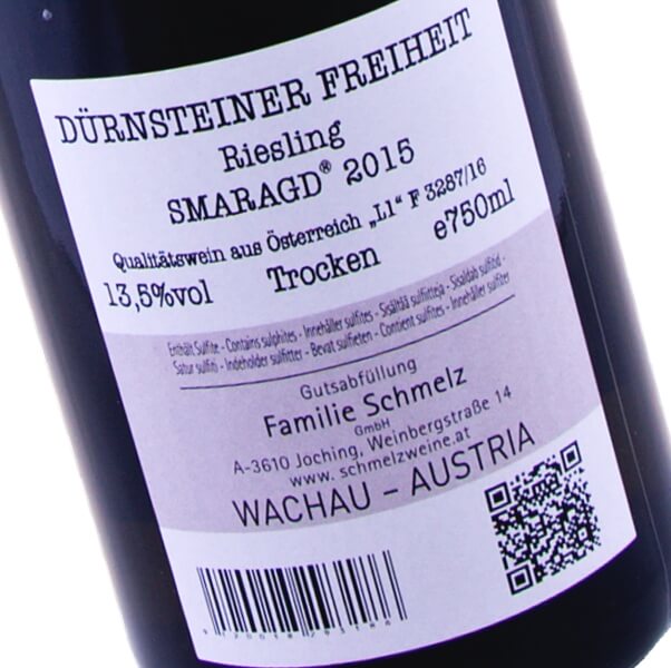 Riesling Smaragd Dürnsteiner Freiheit 2015 (Weingut Schmelz)