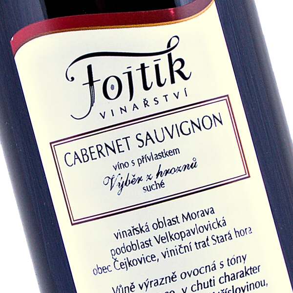 Cabernet Sauvignon výběr z hroznů suché 2015 (Vinařství Fojtík)