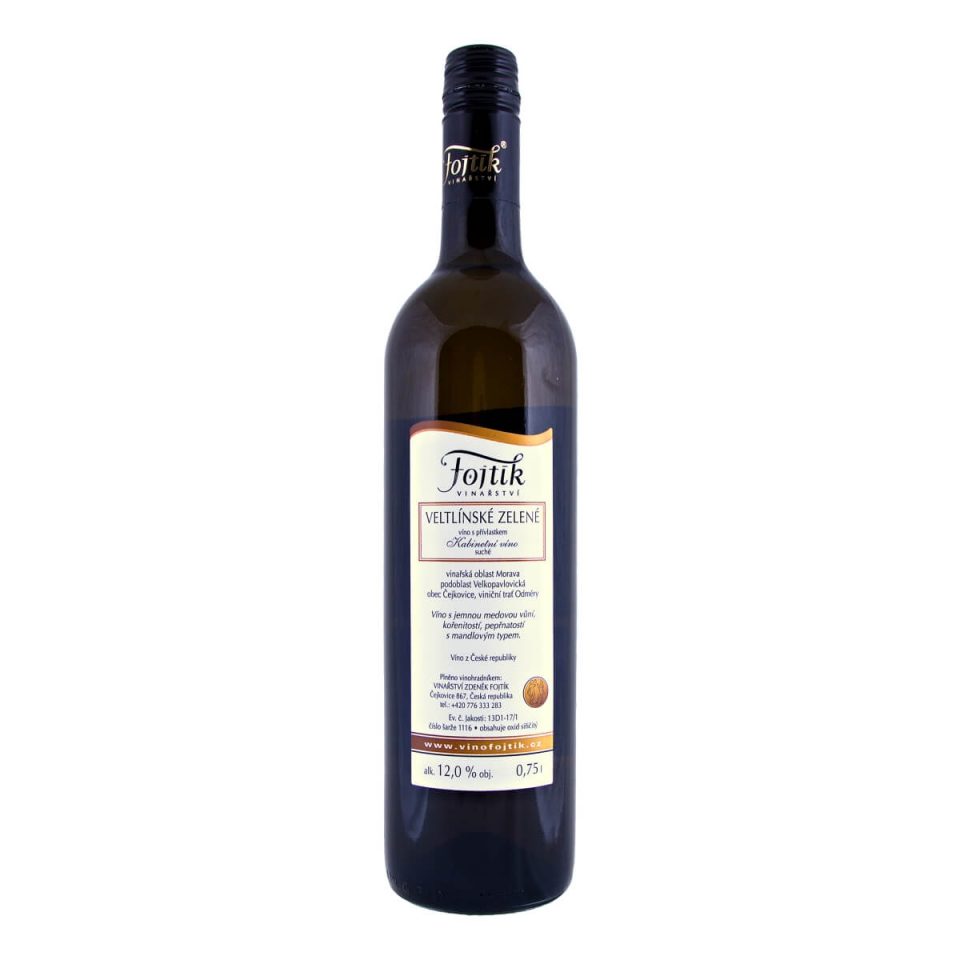 Veltlínské zelené kabinetní suché 2016 (Vinařství Fojtík)