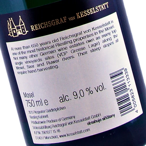 Piesporter Goldtröpfchen Riesling Kabinett 2015 (Reichsgraf von Kesselstatt)