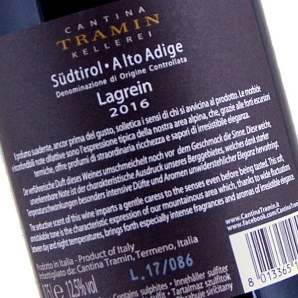 Lagrein 2016 (Cantina Tramin)