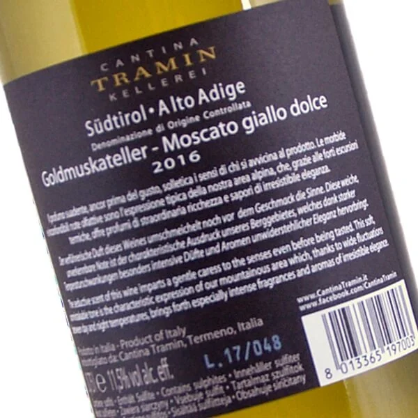 Moscato Giallo dolce 2016 (Cantina Tramin)