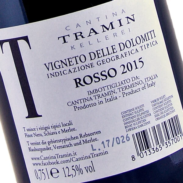 T Rosso 2015 (Cantina Tramin)
