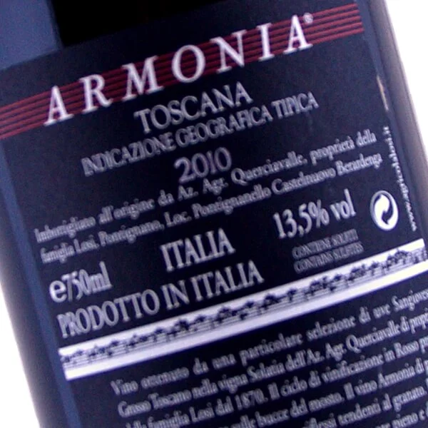 Armonia IGT (100% Sangiovese Grosso) 2010 (Famiglia Losi)