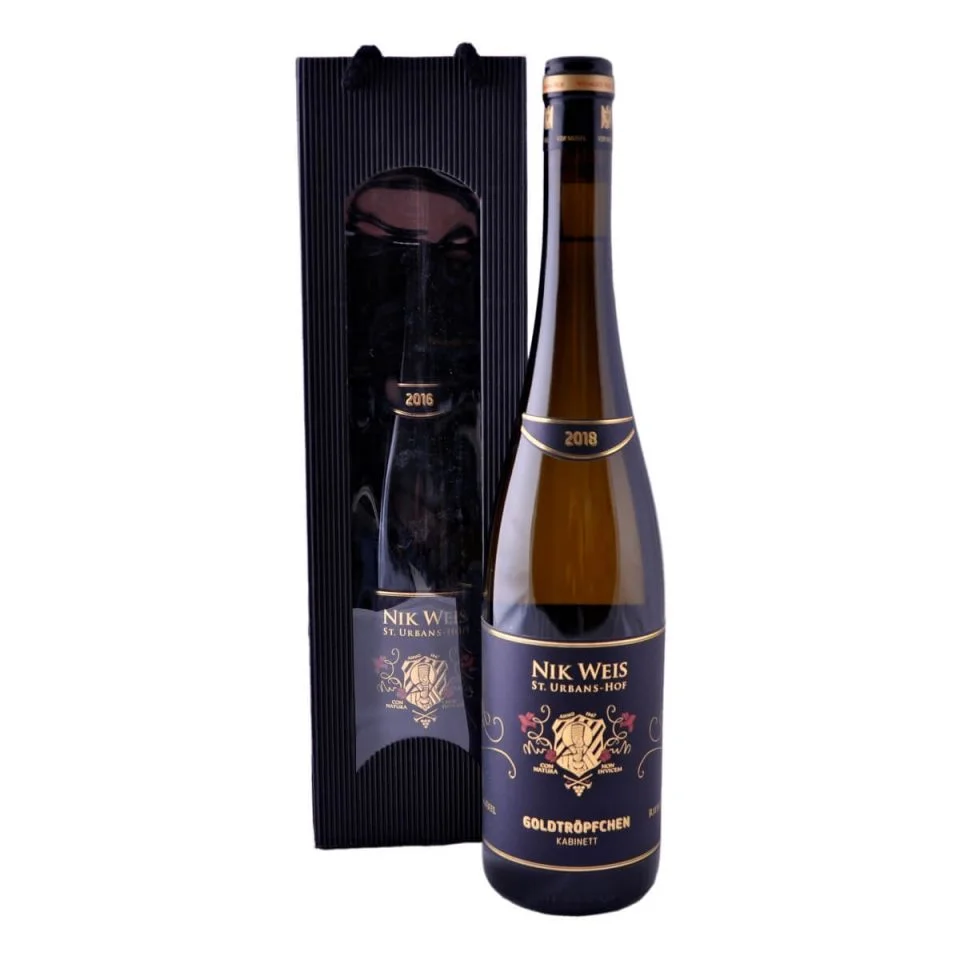 Dárkový Goldtröpfchen Kabinett 2018 (Nik Weis St. Urbans-Hof)